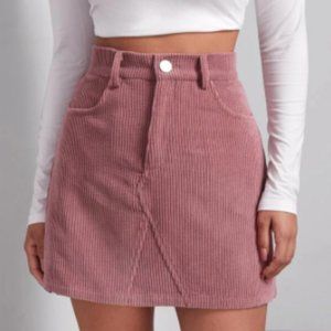 NWOT Buttoned Front Cord Skirt